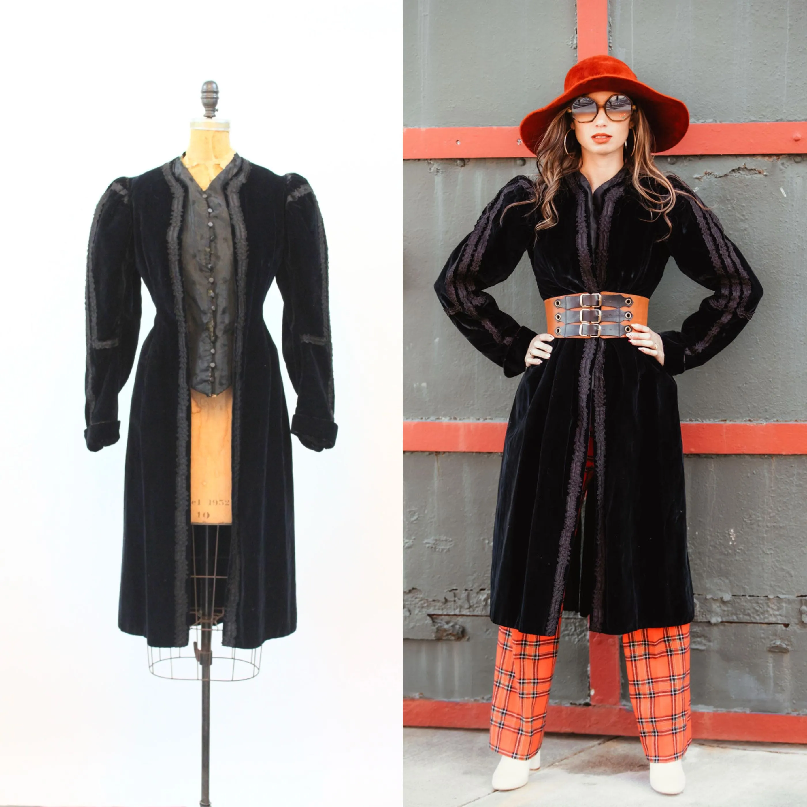 1910 EDWARDIAN velvet TUXEDO COAT small | new fall winter