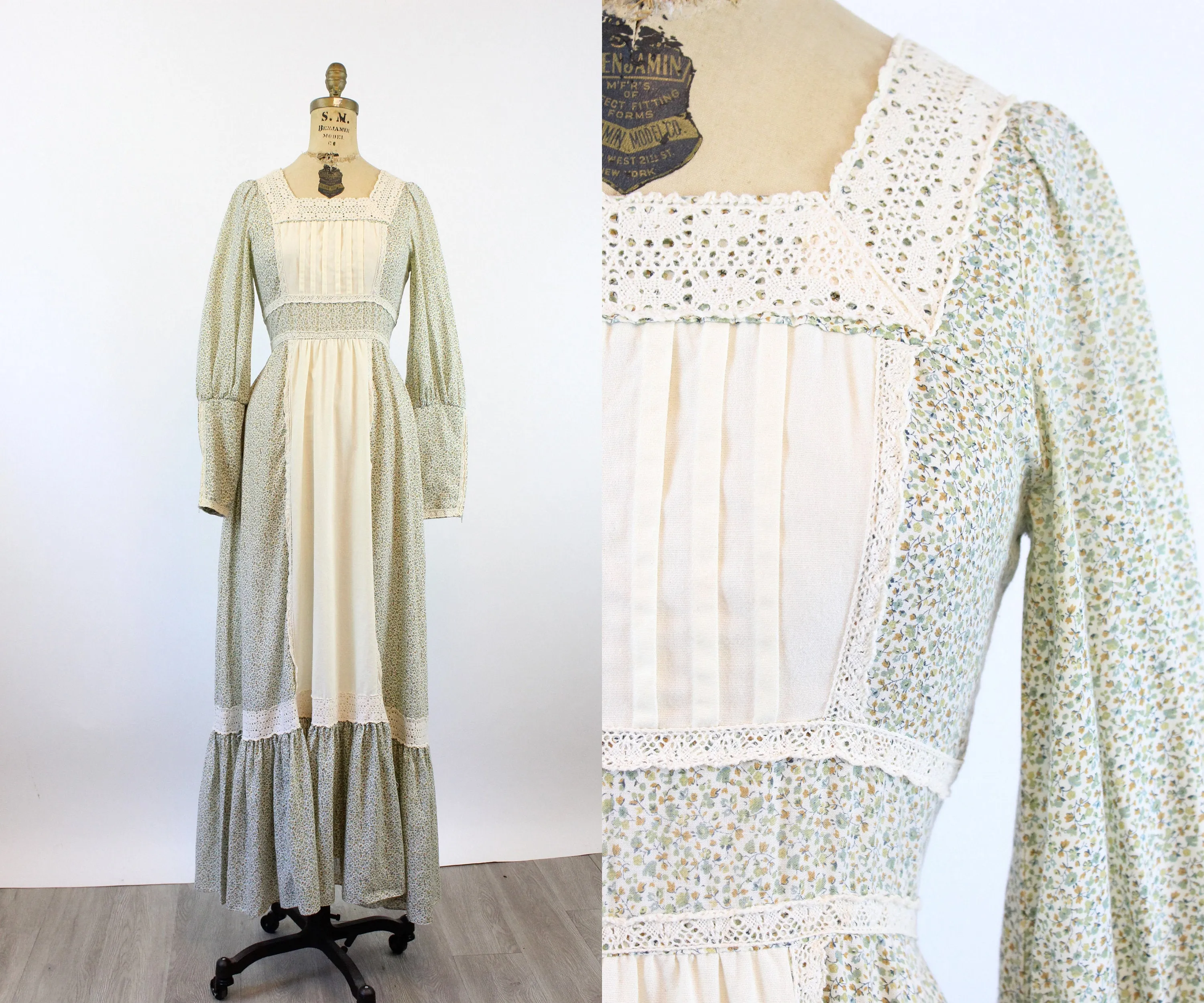 1970s GUNNE SAX cotton FLORAL maxi dress xs  | new spring