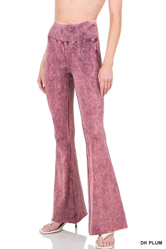 Acid Wash Flares with Yoga Band
