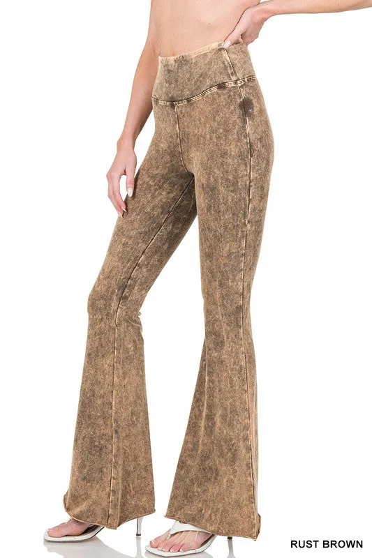 Acid Wash Flares with Yoga Band