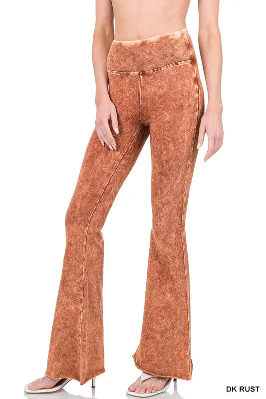 Acid Wash Flares with Yoga Band