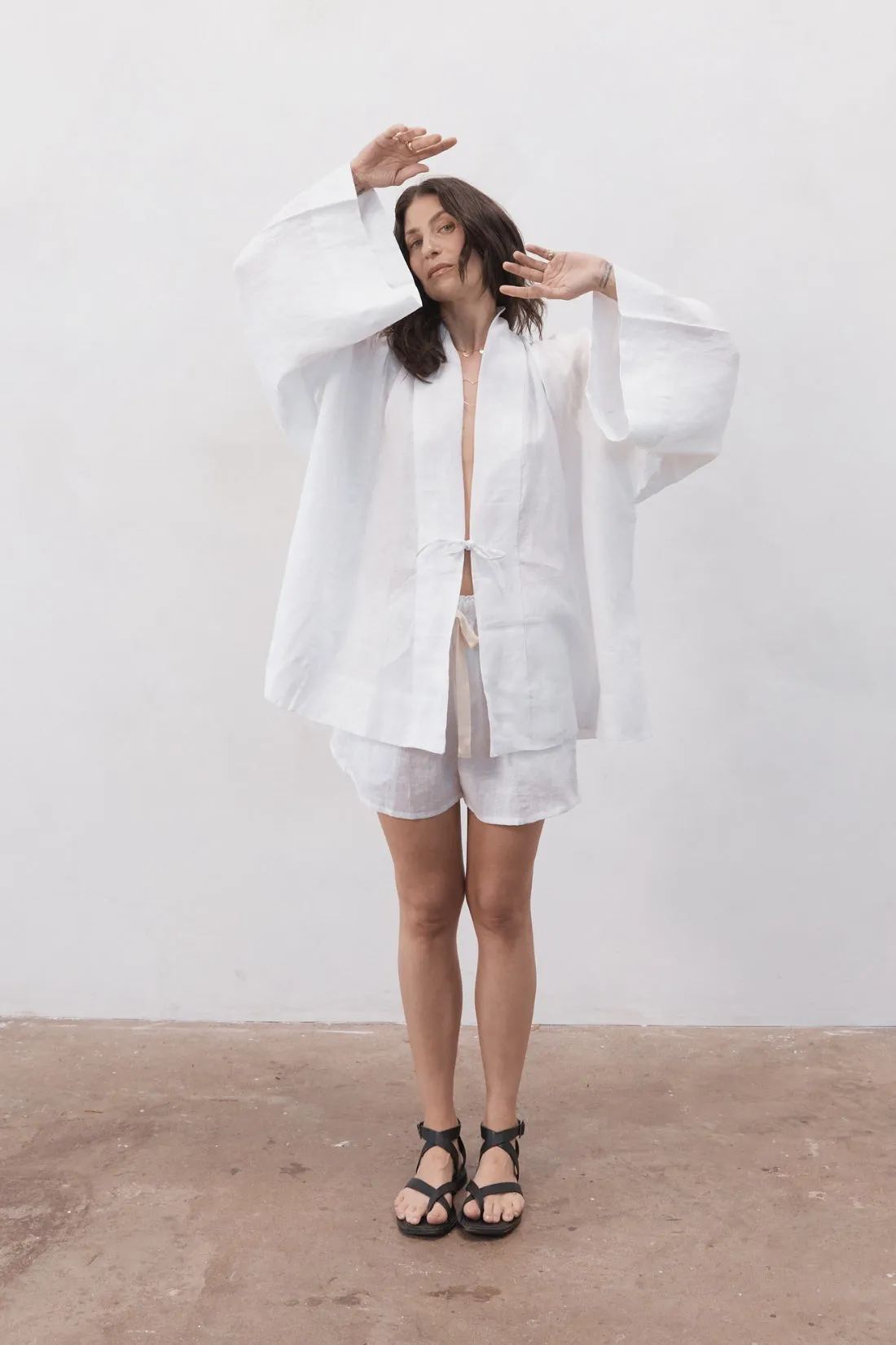 Anya Linen Kimono White