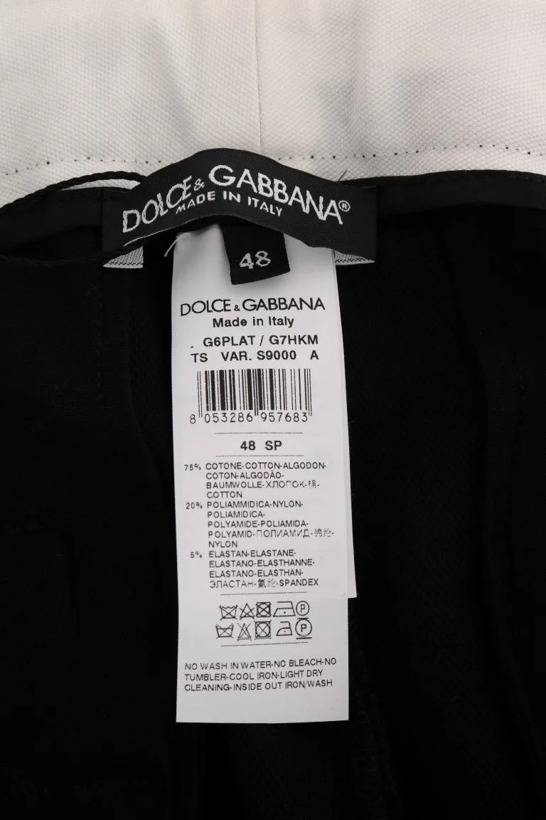 Black Cotton Stretch Casual Slim Pants