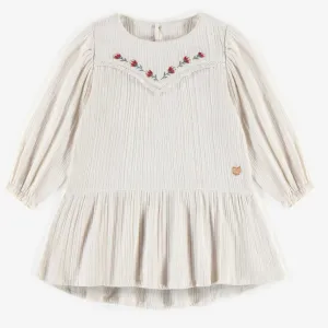 Blouse tunique crème en mousseline, enfant || Cream tunic blouse in muslin, child