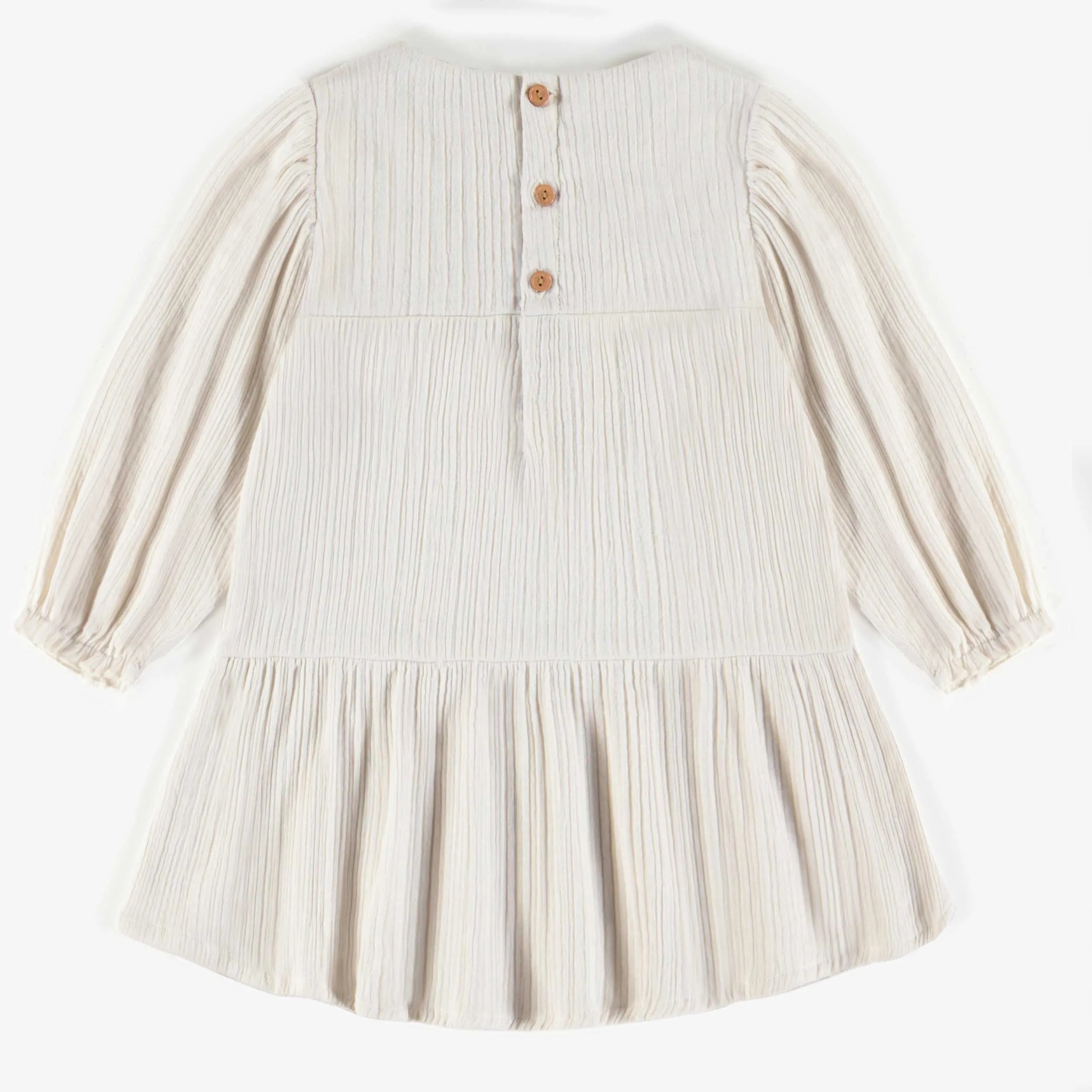 Blouse tunique crème en mousseline, enfant || Cream tunic blouse in muslin, child