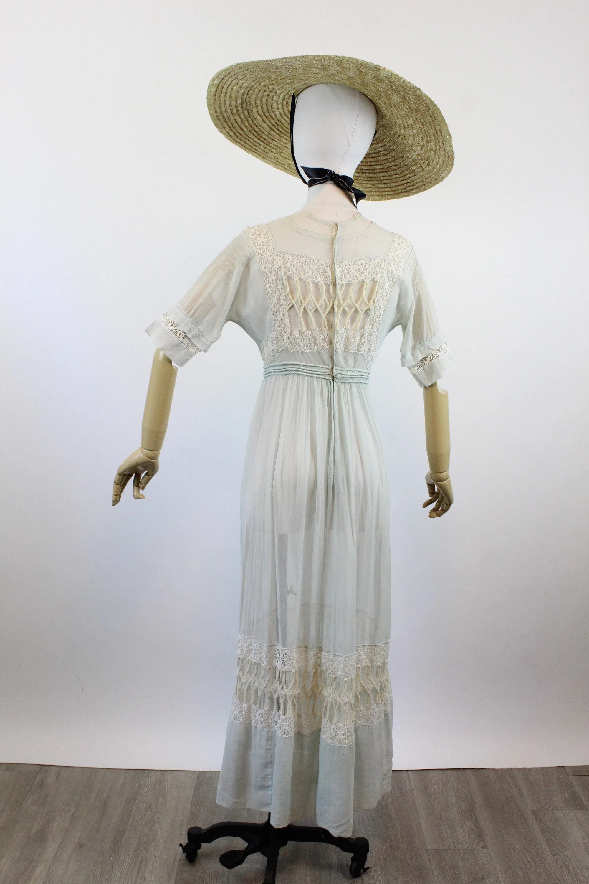 BLUE twisted SWIRL antique edwardian dress xs | new spring summer