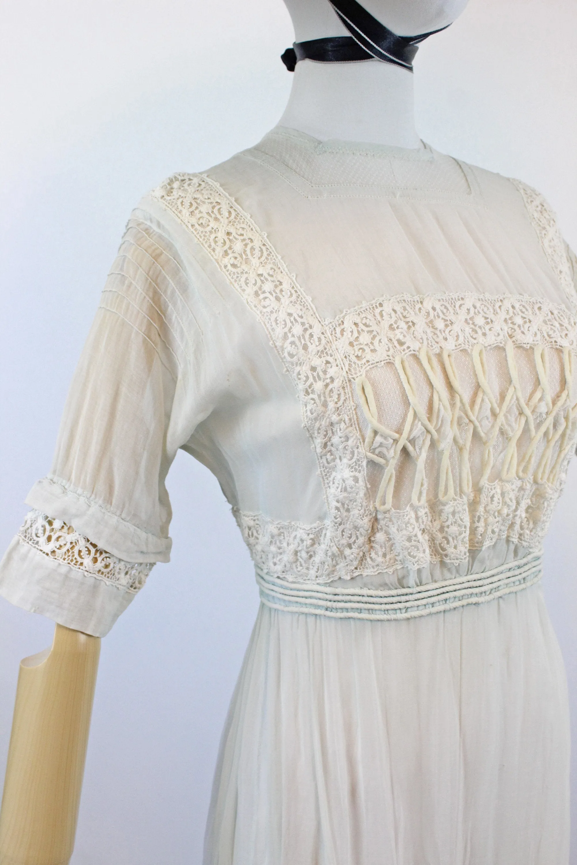 BLUE twisted SWIRL antique edwardian dress xs | new spring summer