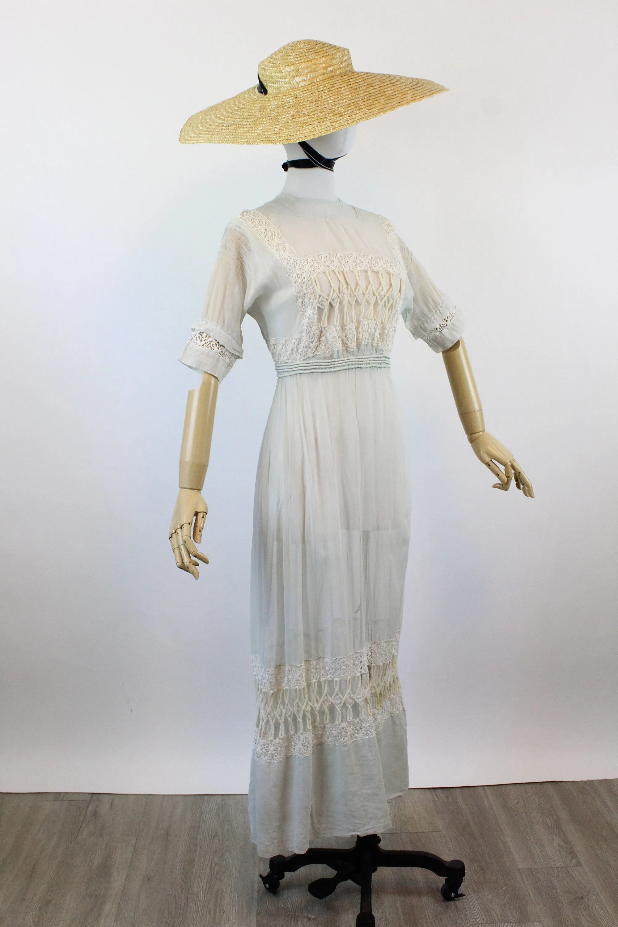 BLUE twisted SWIRL antique edwardian dress xs | new spring summer