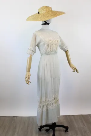 BLUE twisted SWIRL antique edwardian dress xs | new spring summer