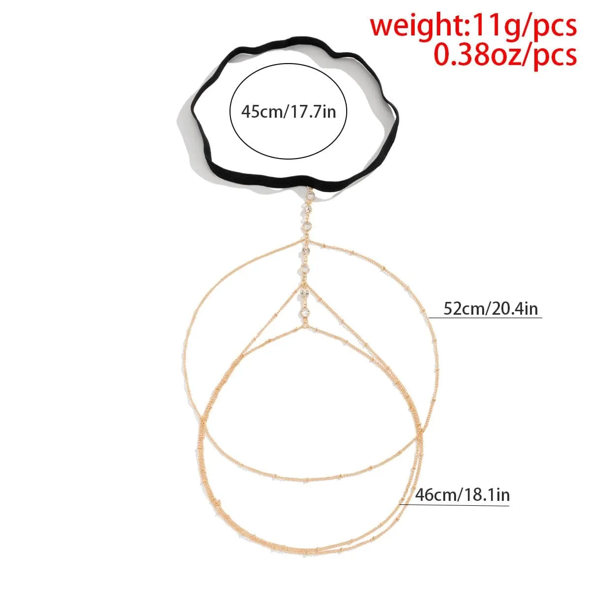 Bohemian Layered Rhinestone Inlaid Elastic Saturn Thigh Leg Chain