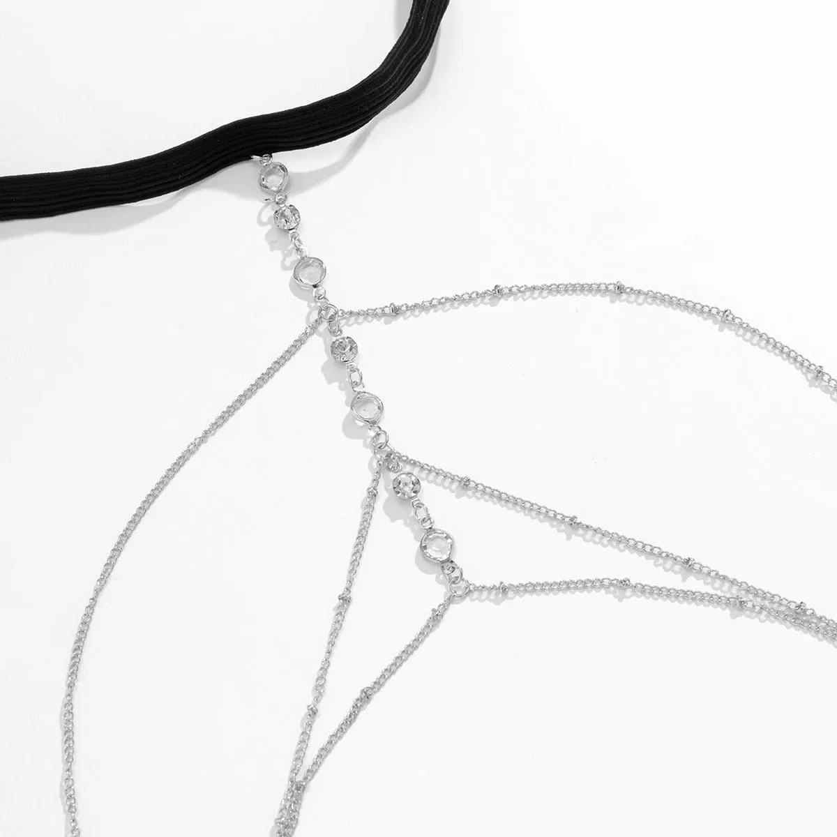 Bohemian Layered Rhinestone Inlaid Elastic Saturn Thigh Leg Chain