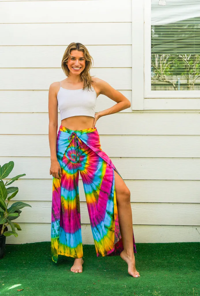 Boho Swirl Palazzo Wrap Pants