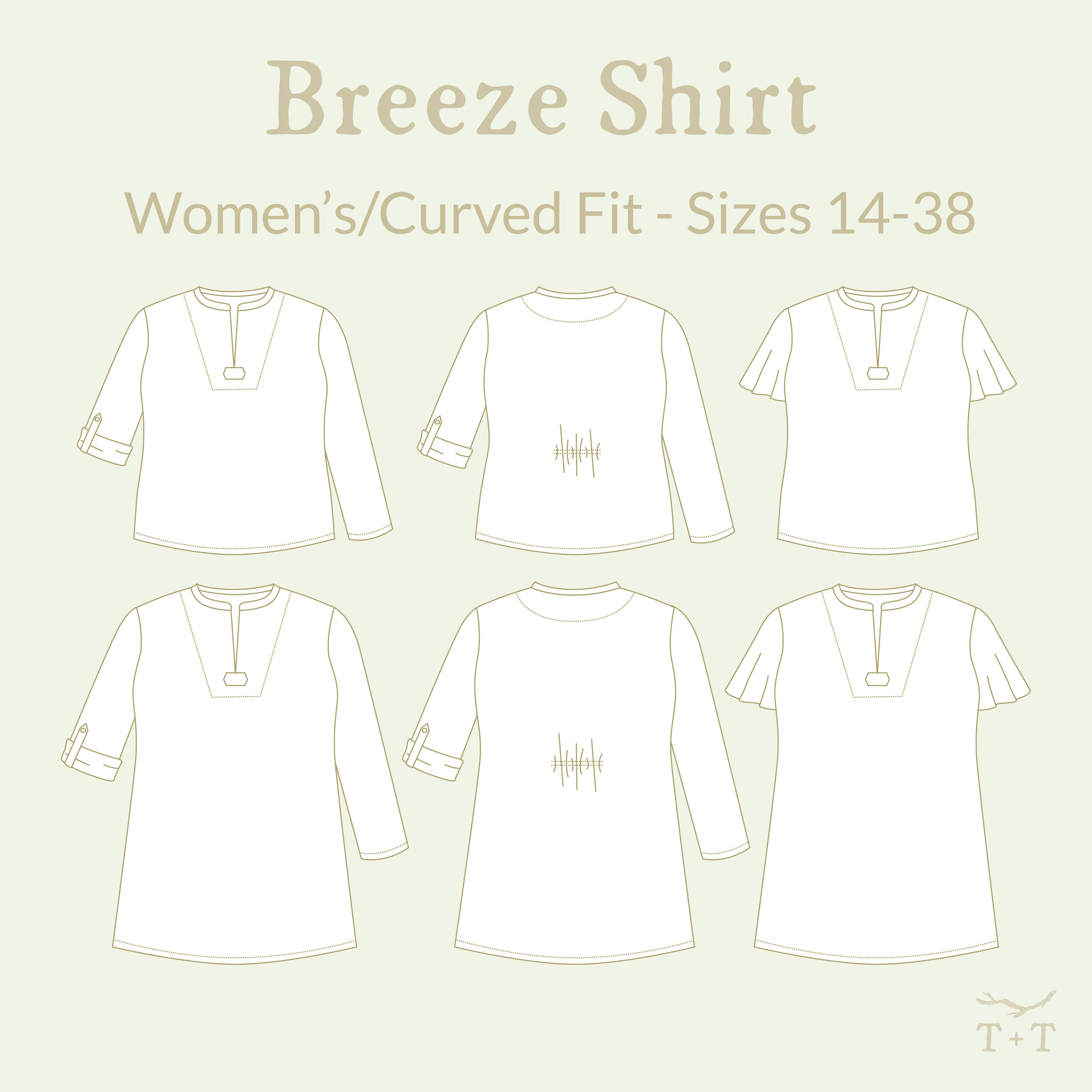 Breeze Shirt Sewing Pattern - Women's/Curved Fit