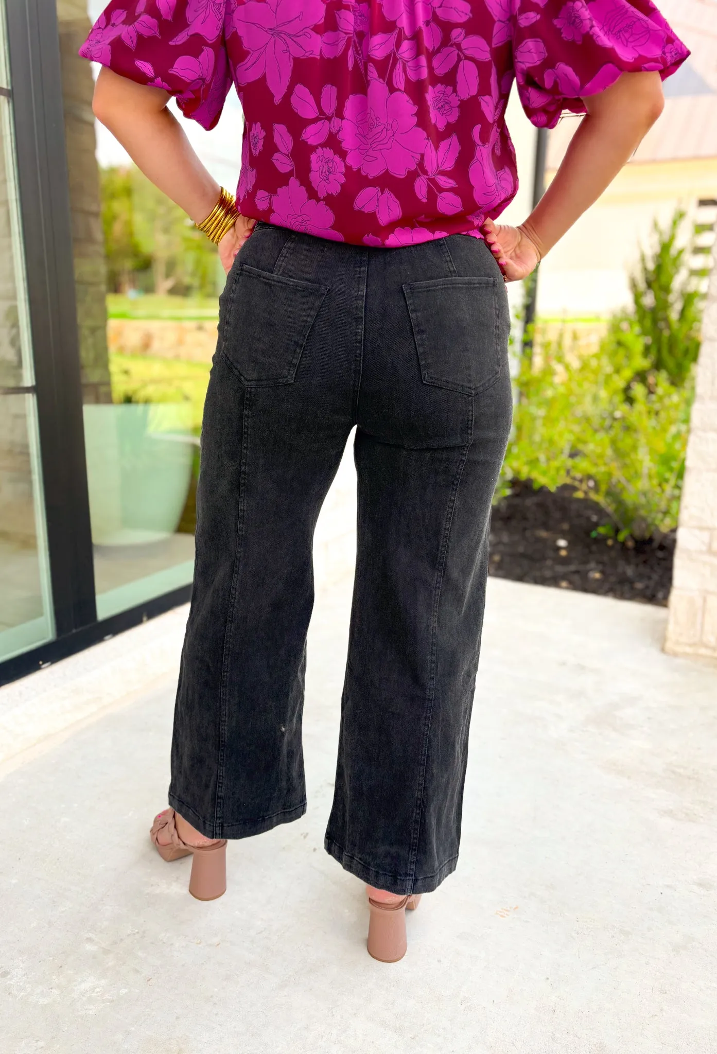 Bridget Wide Leg Pants in Black