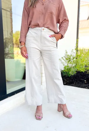 Bridget Wide Leg Pants in Sand
