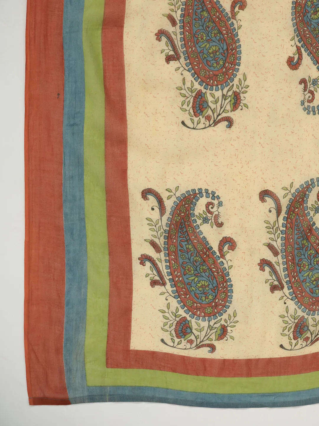 Brown Cotton Floral Straight Kurta Pant Set