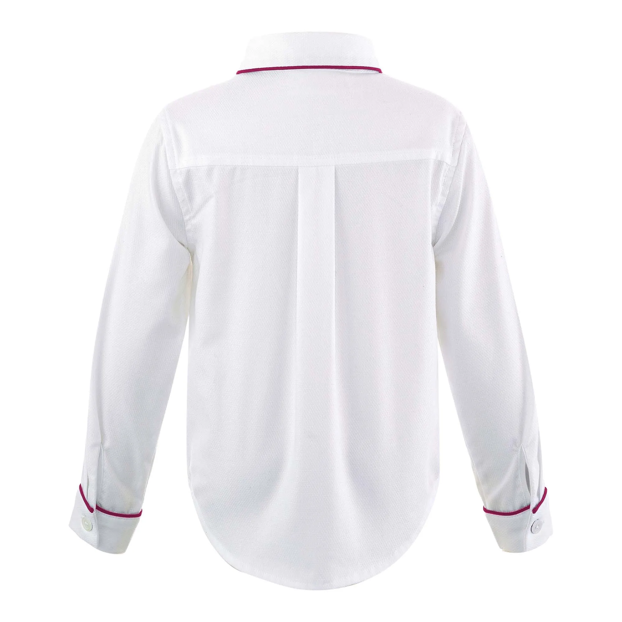 Burgundy Pique Piped Shirt