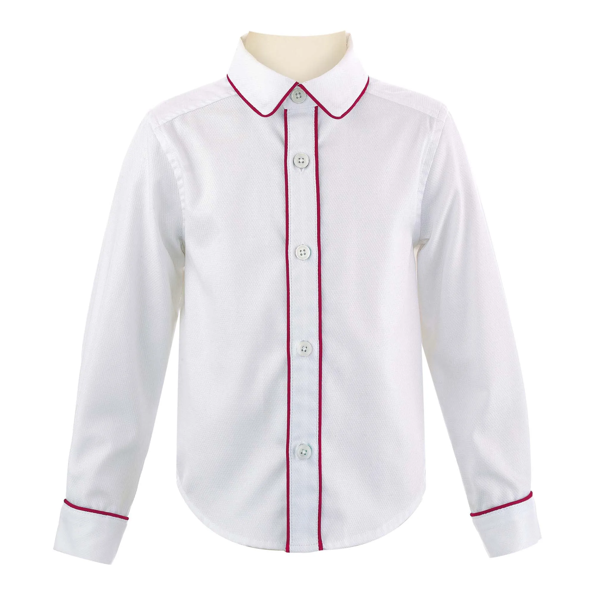 Burgundy Pique Piped Shirt