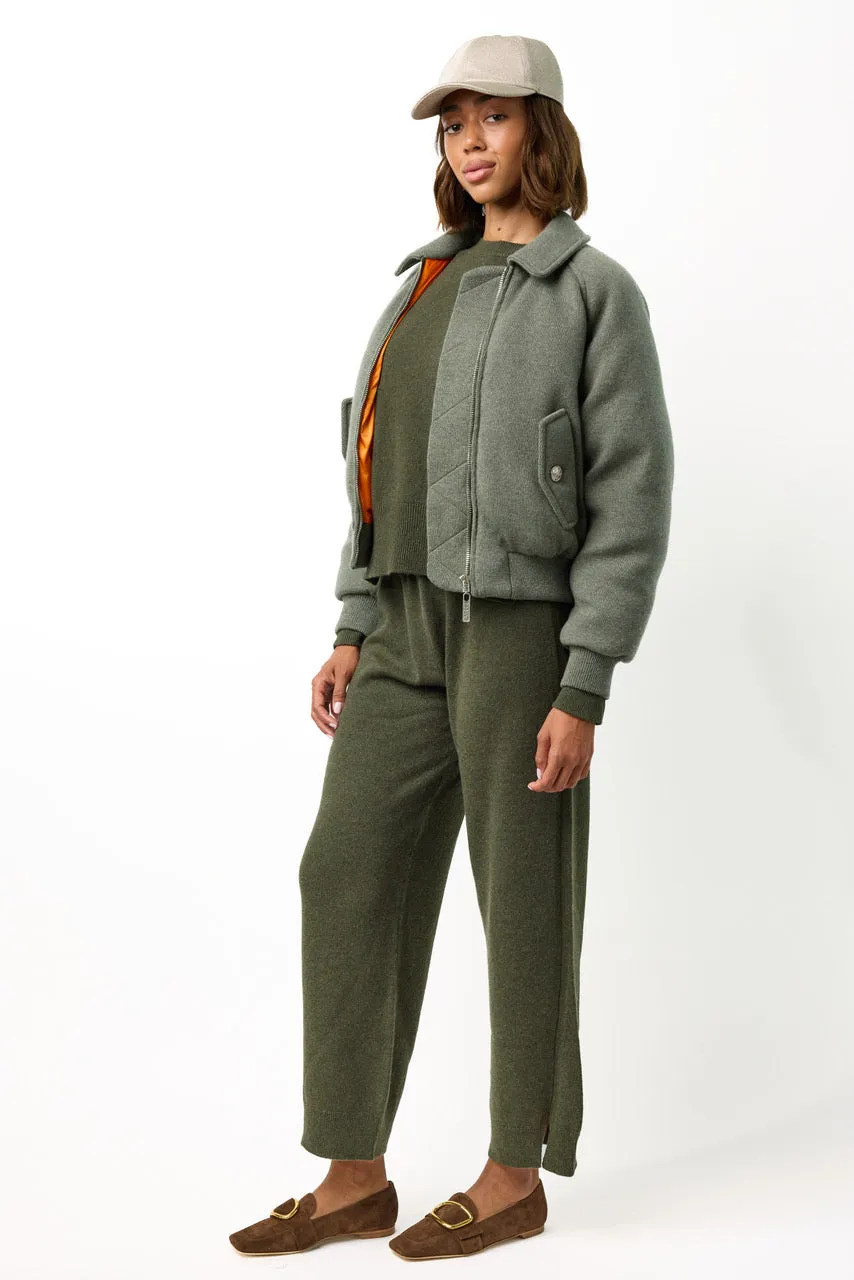 Cashmere and wool bomber jacket