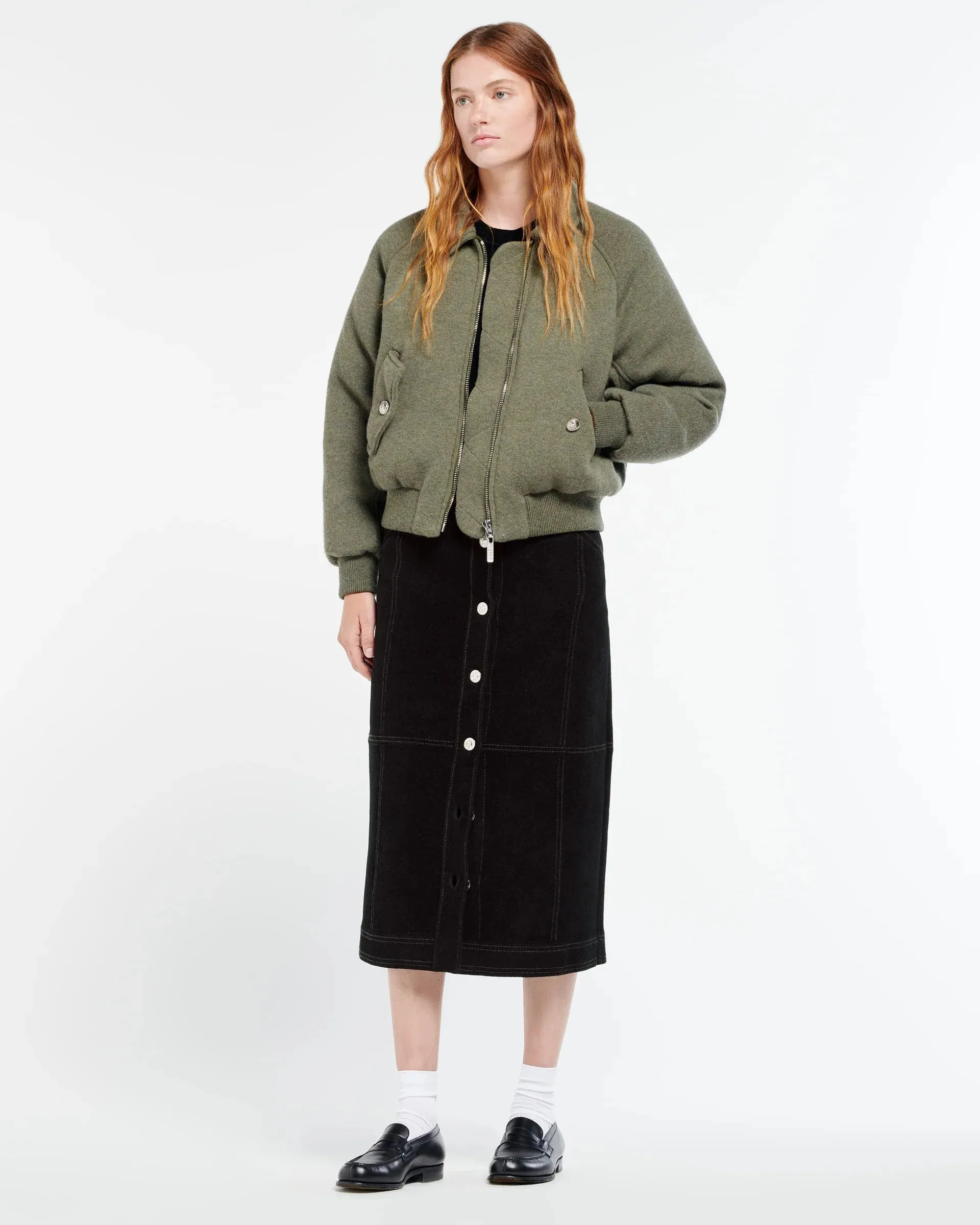 Cashmere and wool bomber jacket