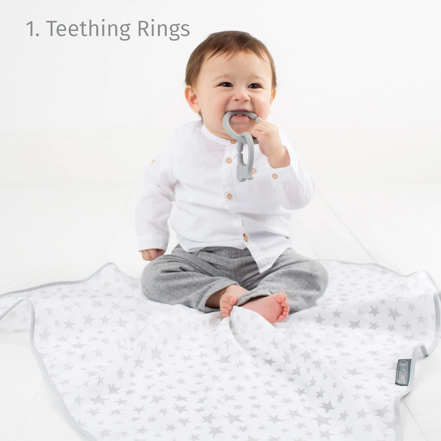 Cheeky Chompers MultiMuslin Silver Stars