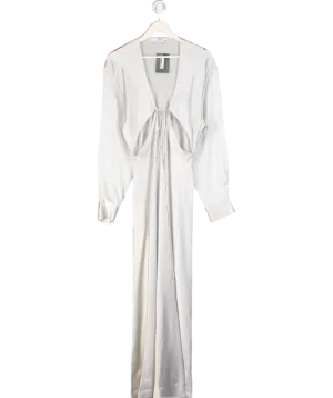 Christopher Esber Triquetra Cutout Silk-satin Maxi Dress In Grey UK 10
