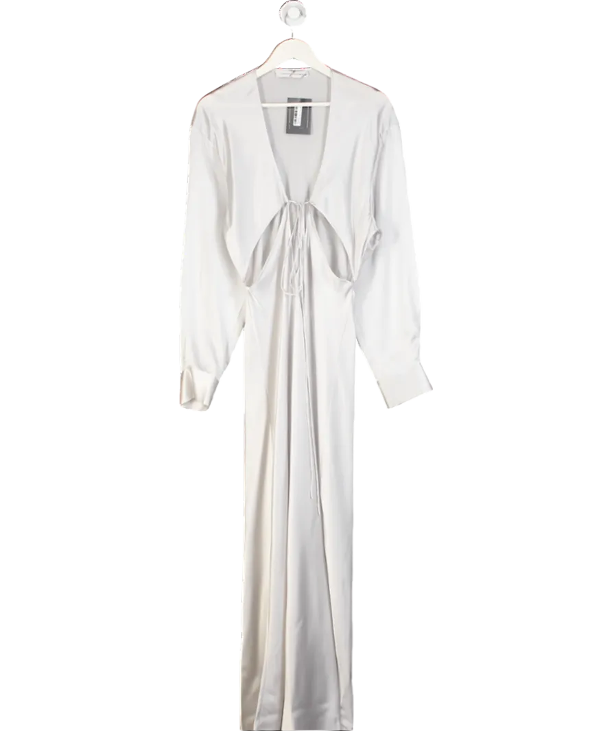 Christopher Esber Triquetra Cutout Silk-satin Maxi Dress In Grey UK 10
