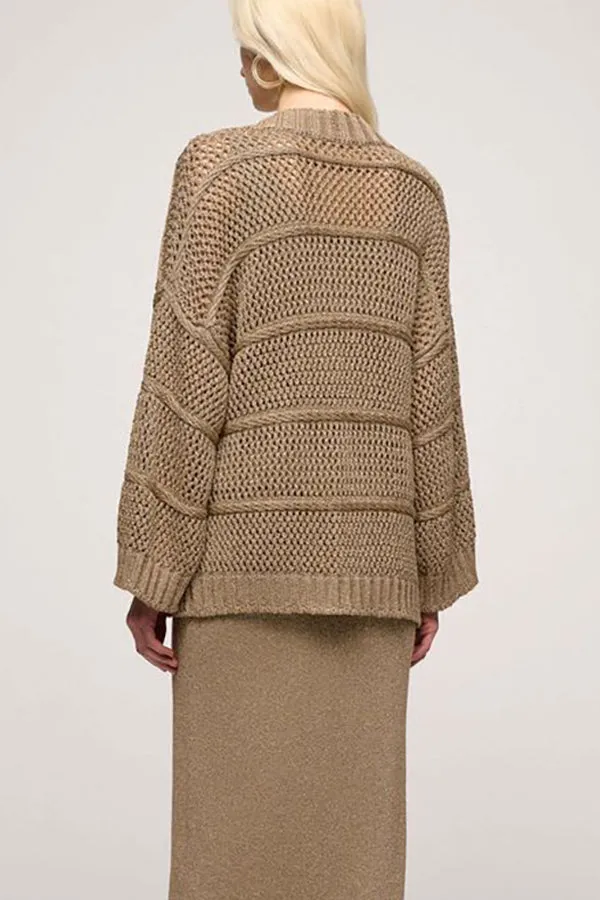 CINOFILO PERFORATED LUREX CARDIGAN
