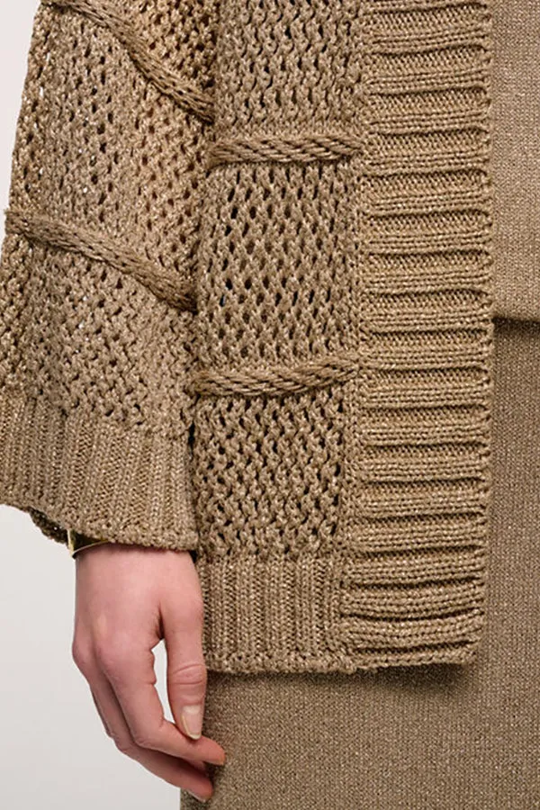 CINOFILO PERFORATED LUREX CARDIGAN