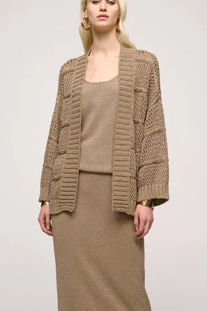 CINOFILO PERFORATED LUREX CARDIGAN
