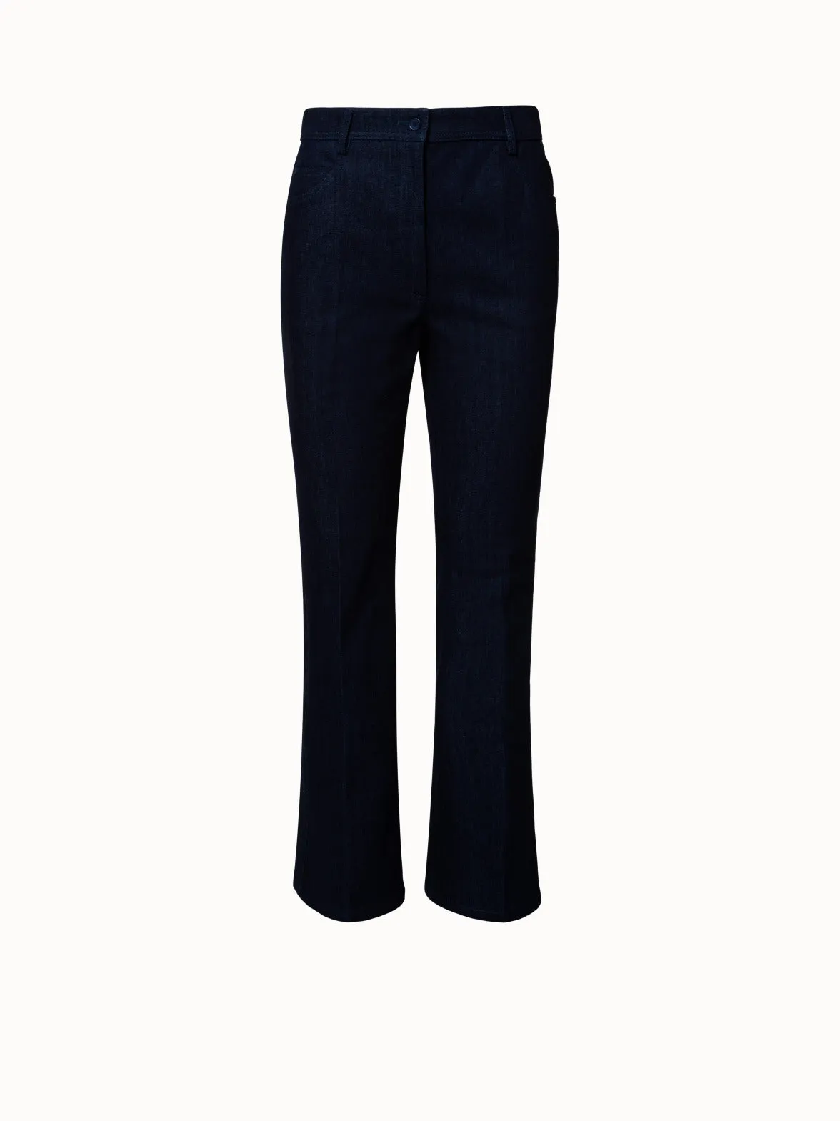 Cropped Bootcut Cotton Denim Stretch Pants