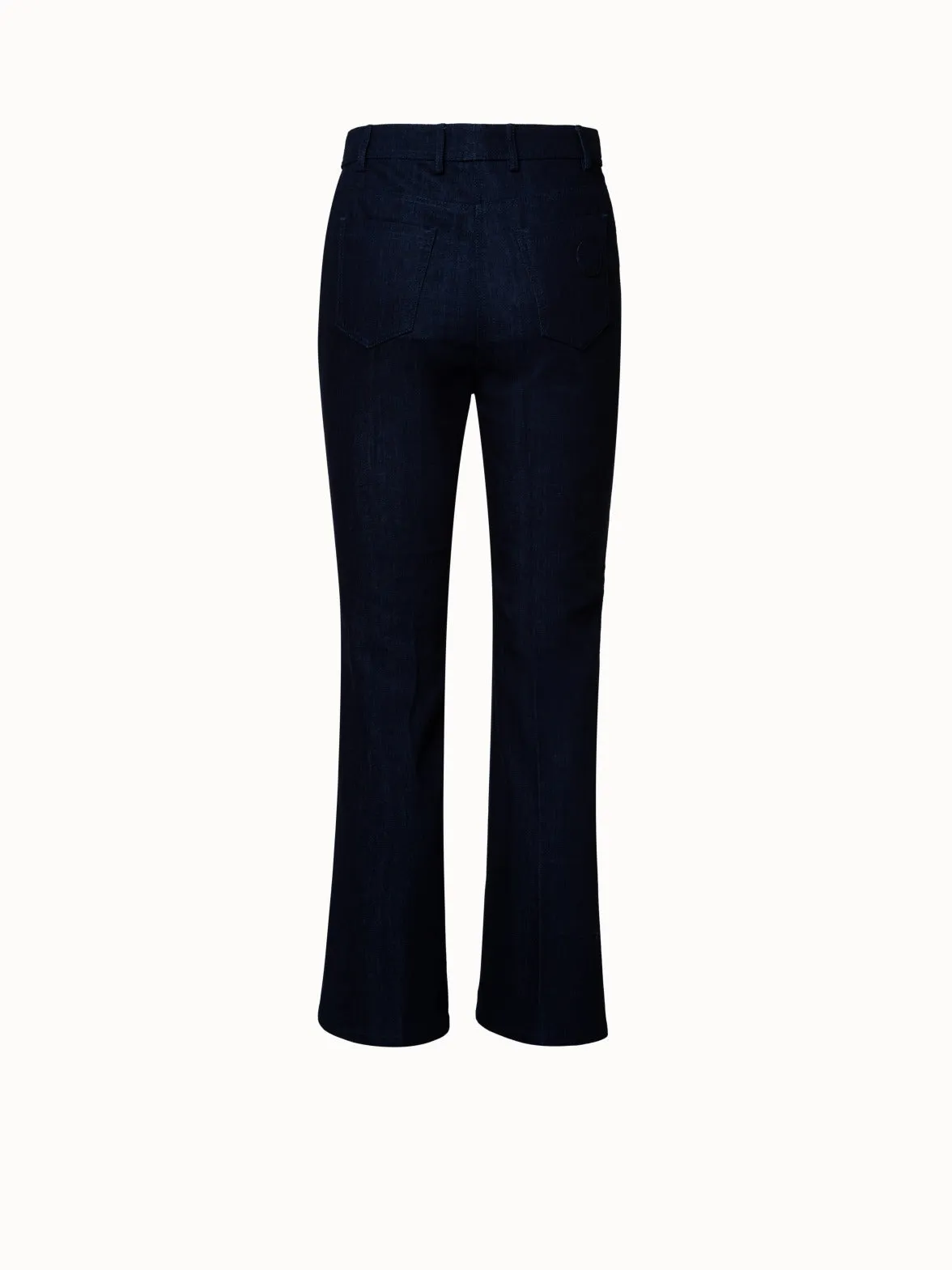 Cropped Bootcut Cotton Denim Stretch Pants