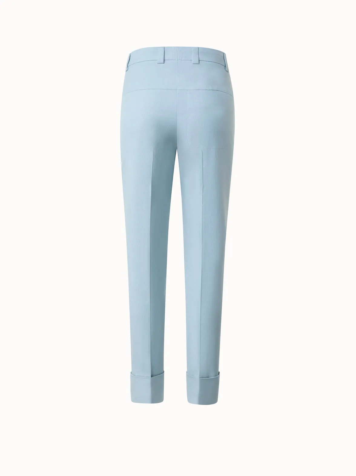 Cropped Tapered Cotton Silk Double-Face Pants