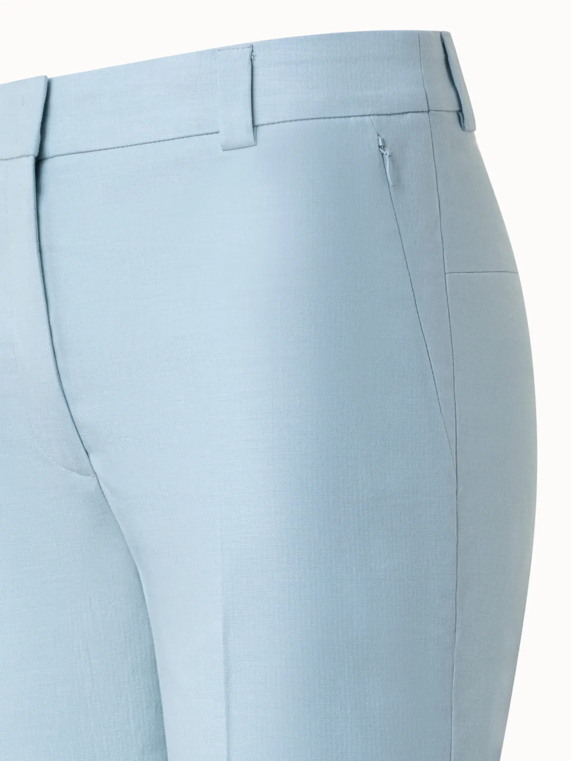 Cropped Tapered Cotton Silk Double-Face Pants