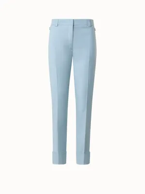 Cropped Tapered Cotton Silk Double-Face Pants