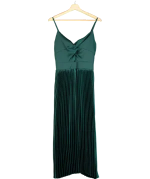 Cupshe Green Satin Evening Knot V-neck Maxi Dress UK S