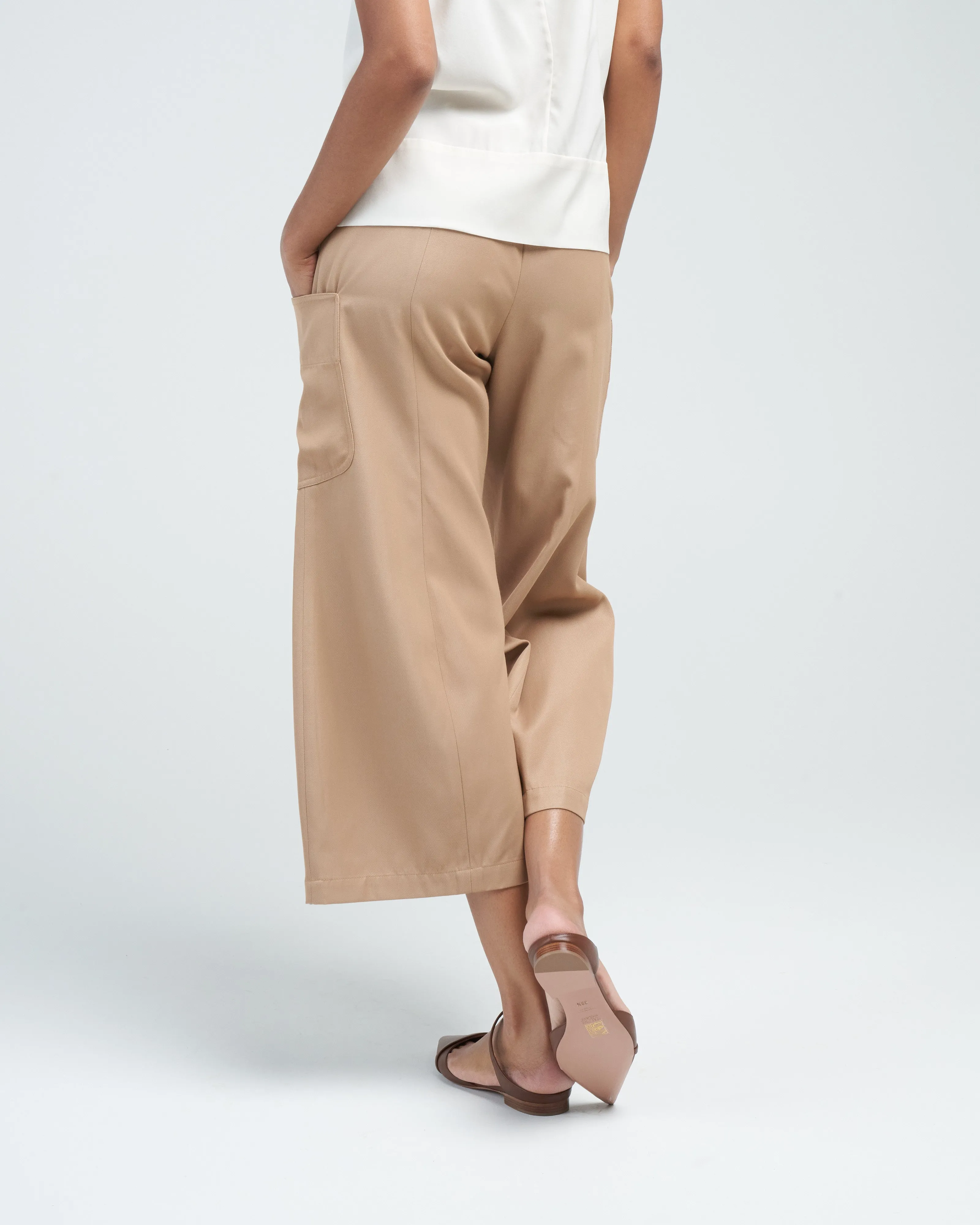 curved eda culotte - camel