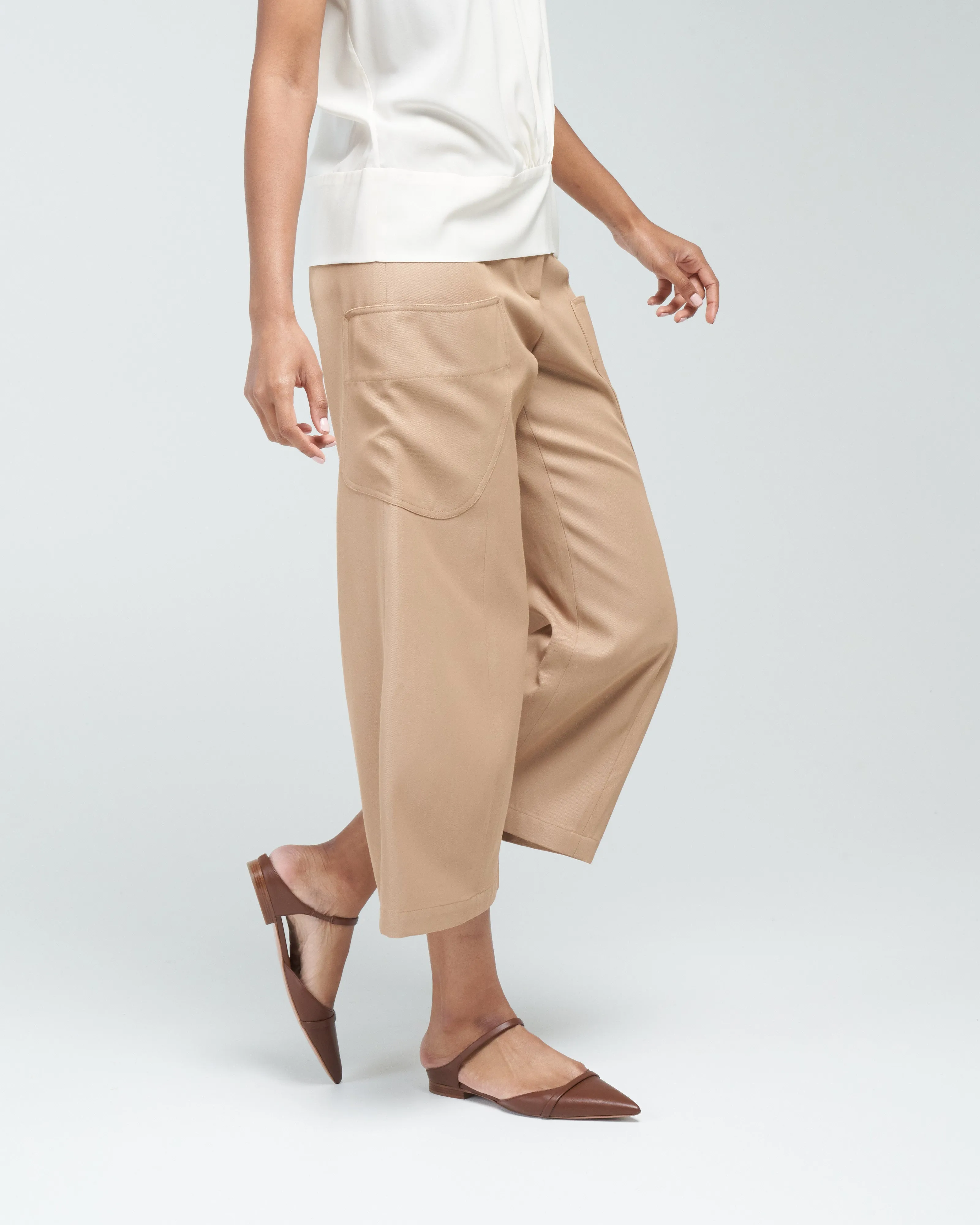 curved eda culotte - camel