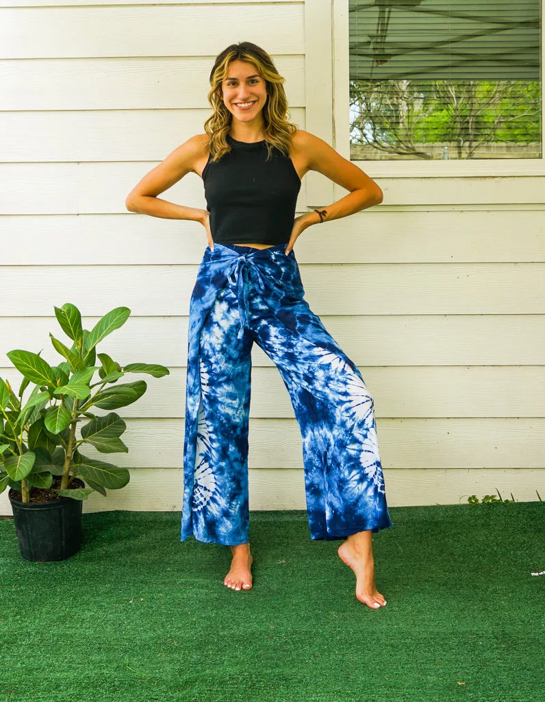 Deep Sea Palazzo Wrap Pants