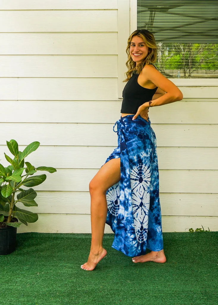 Deep Sea Palazzo Wrap Pants