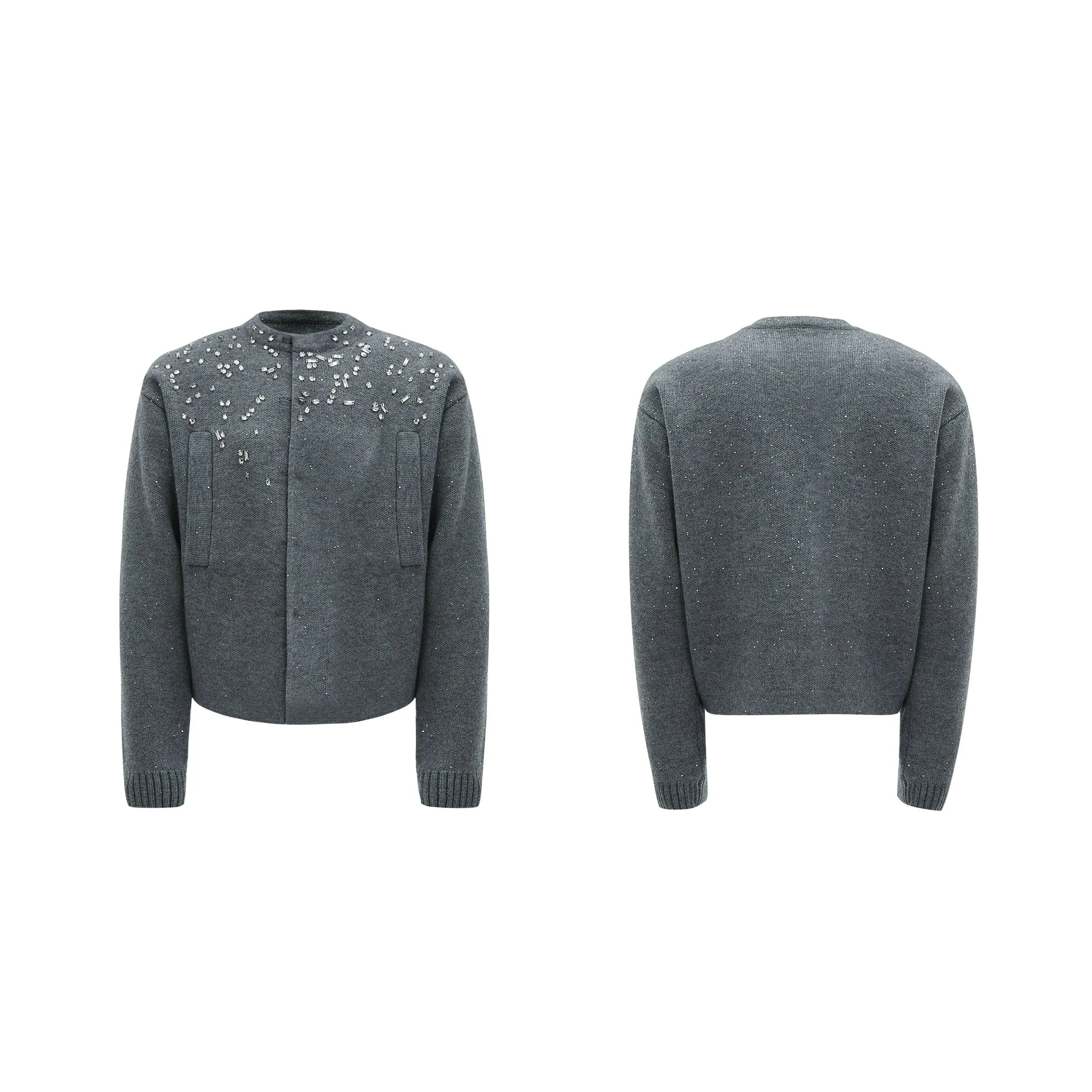 Diamond Embellished Knitted Cardigan