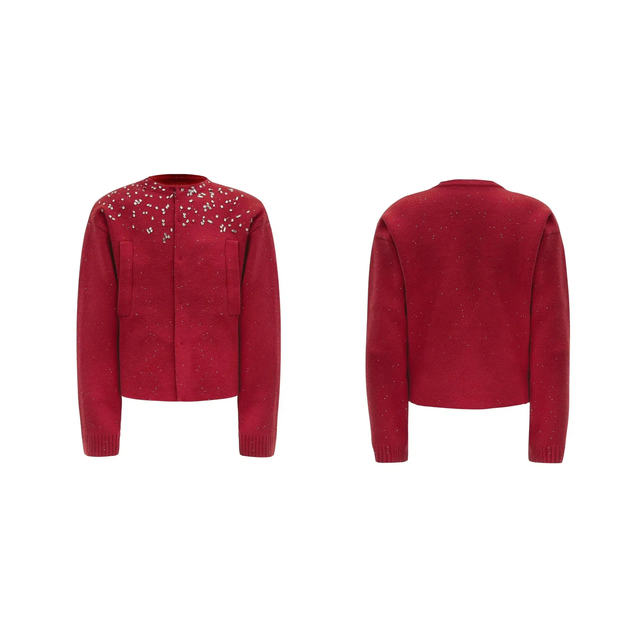 Diamond Embellished Knitted Cardigan