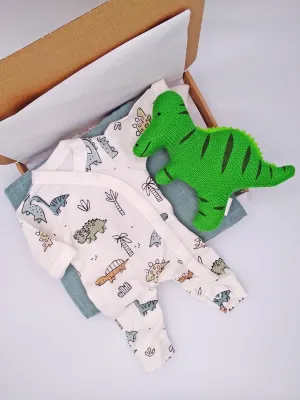 Dinosaur Buddies Gift Box - Sleepsuit, Toy, Muslin & Optional Card