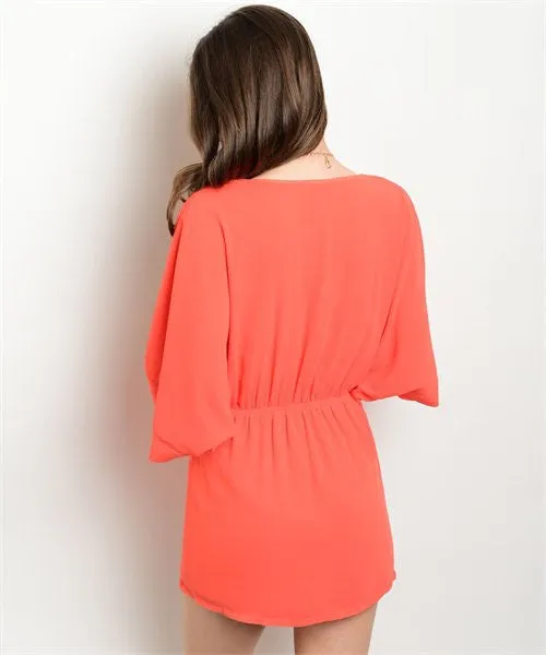 Dolman Sleeve Mini Dress | Tomato
