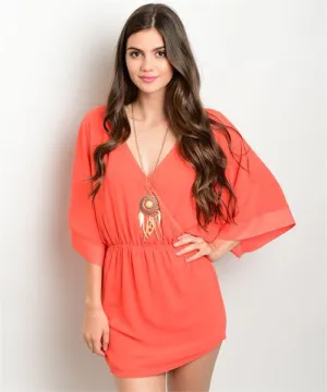 Dolman Sleeve Mini Dress | Tomato