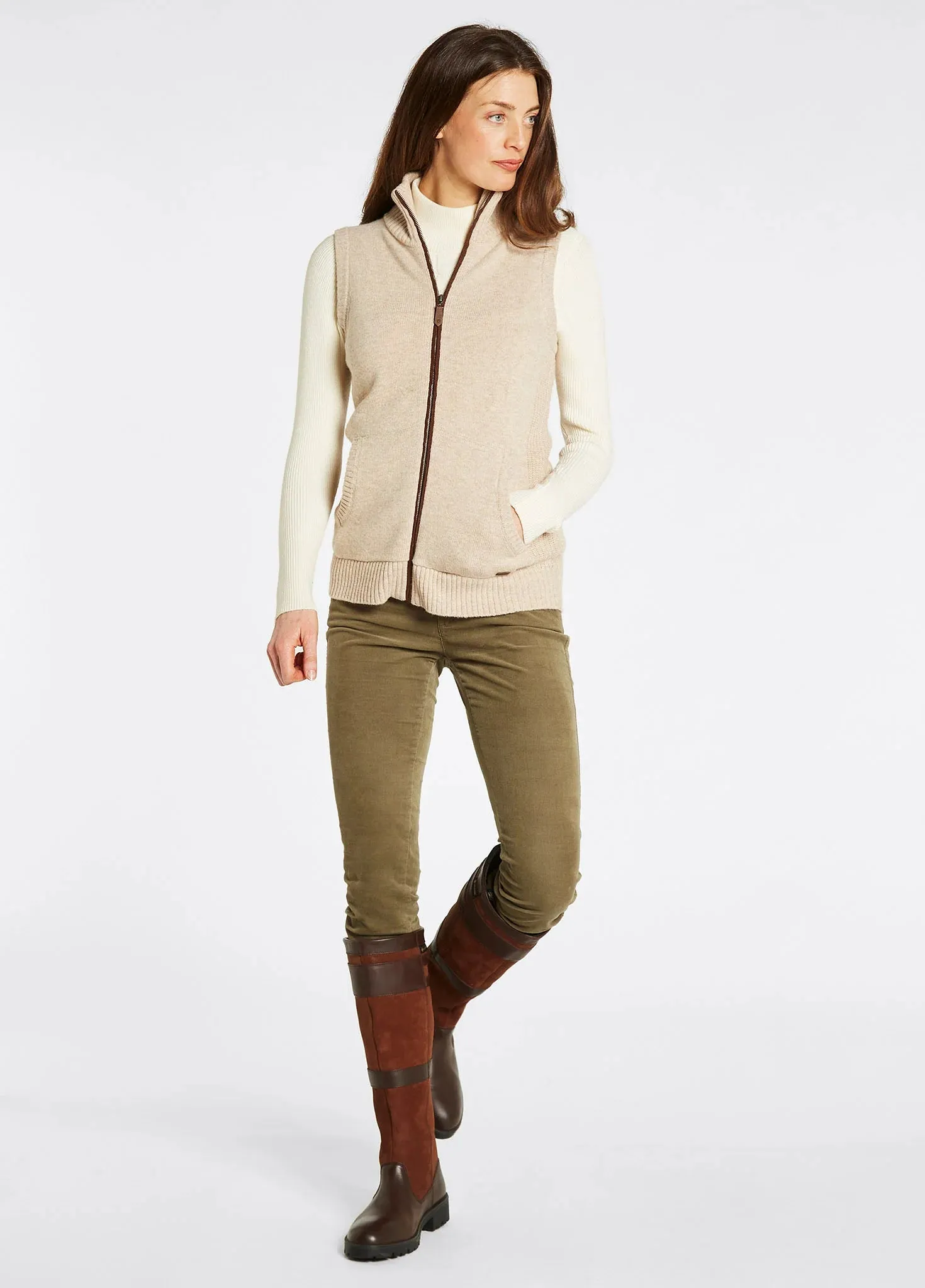 Dubarry Womens Sheedy knitted gilet - Oat