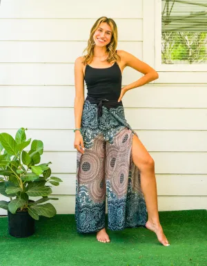 Dusky Mandala Palazzo Wrap Pants