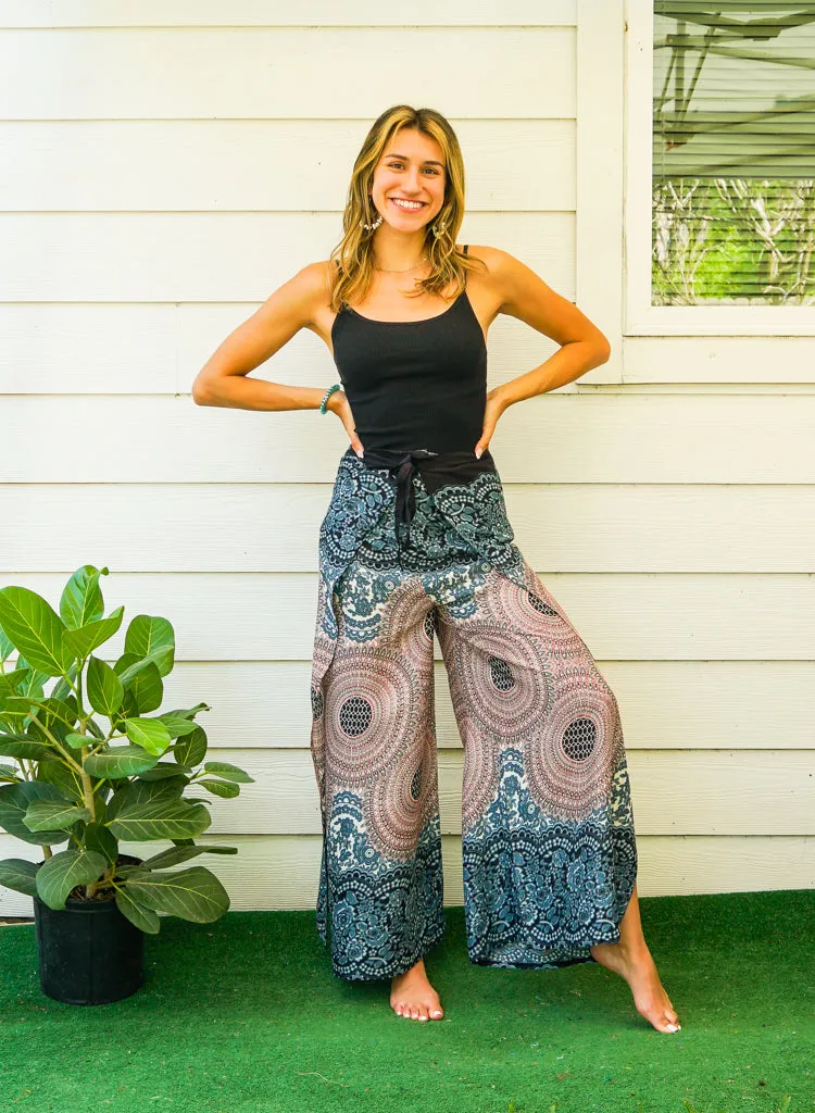 Dusky Mandala Palazzo Wrap Pants