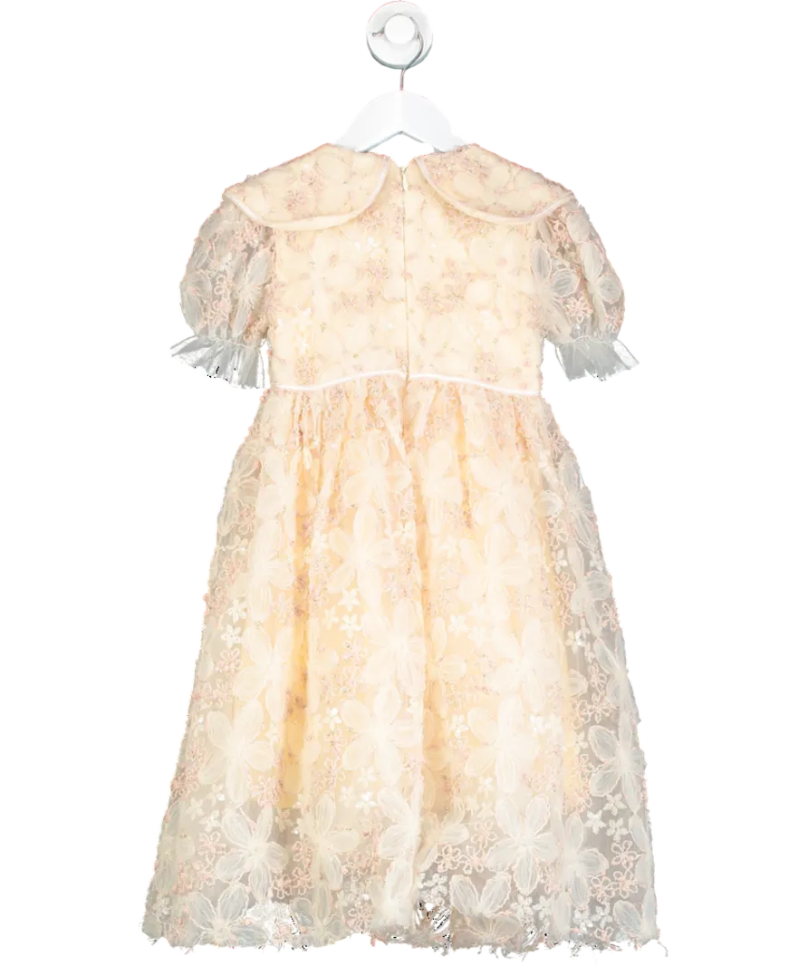 Eirene Nude Floral Embellished Tulle Dress 6 Years