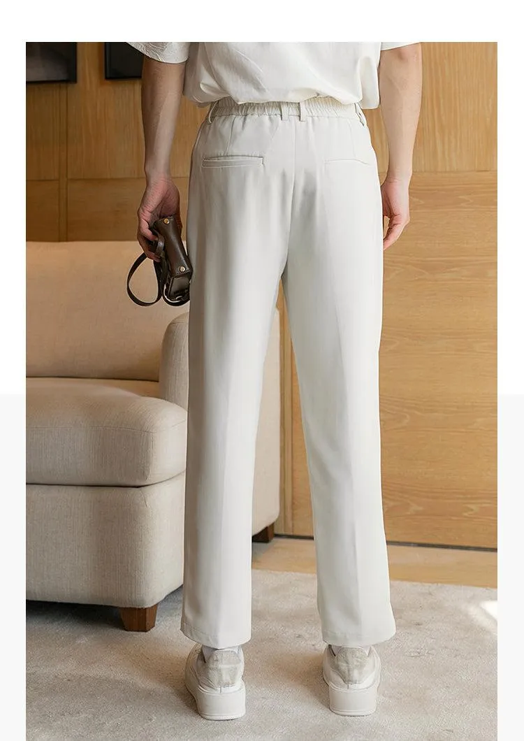 Elastic Waist Suit Pants